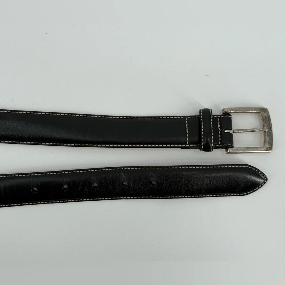 Grant Thomas Black Leather Men’s Contemporary‎ Belt 38